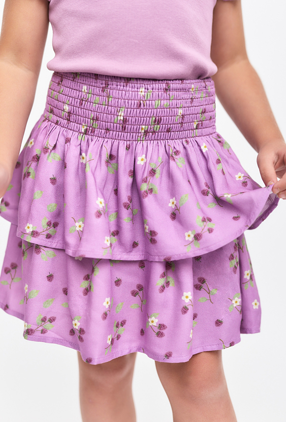 Spódnica dla dziewczynki - fioletowa w kwiatki