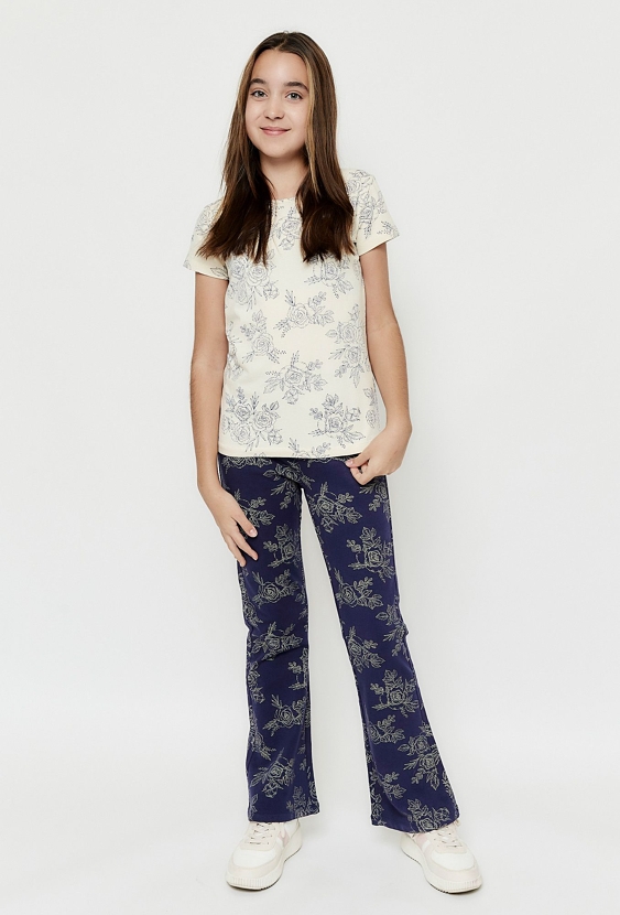 Granatowe spodnie flare dla dużej dziewczynki - 5.10.15.