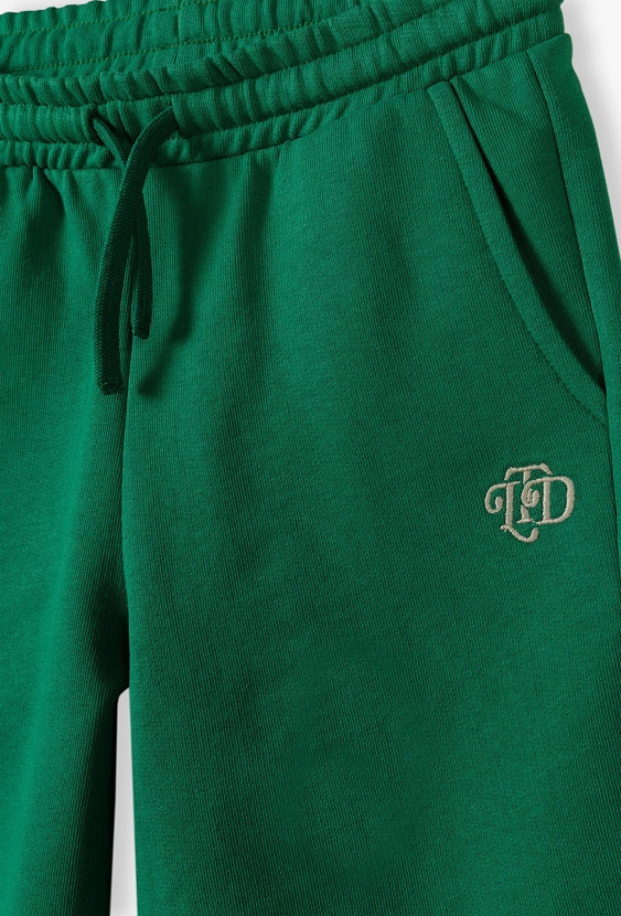 Dzianinowy 2pak szortów dla chłopca - zielone i beżowe