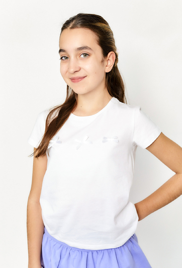 Biała koszulka z kokardkami