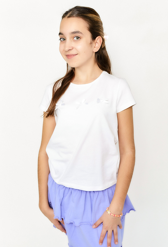 Biała koszulka z kokardkami