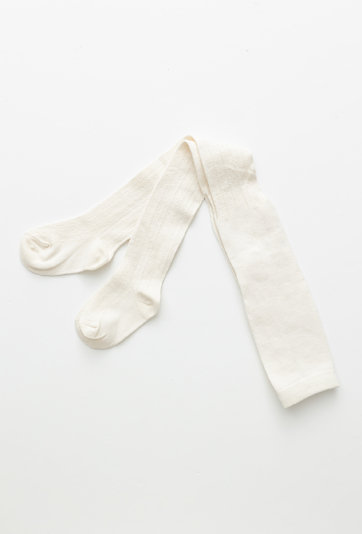 Rajstopy dziewczęce grube – białe, ze strukturą.