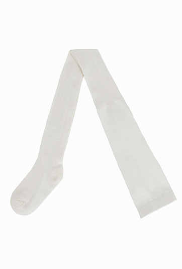 Rajstopy dziewczęce grube – białe, ze strukturą.