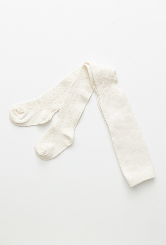 Rajstopy dziewczęce grube – białe, ze strukturą.