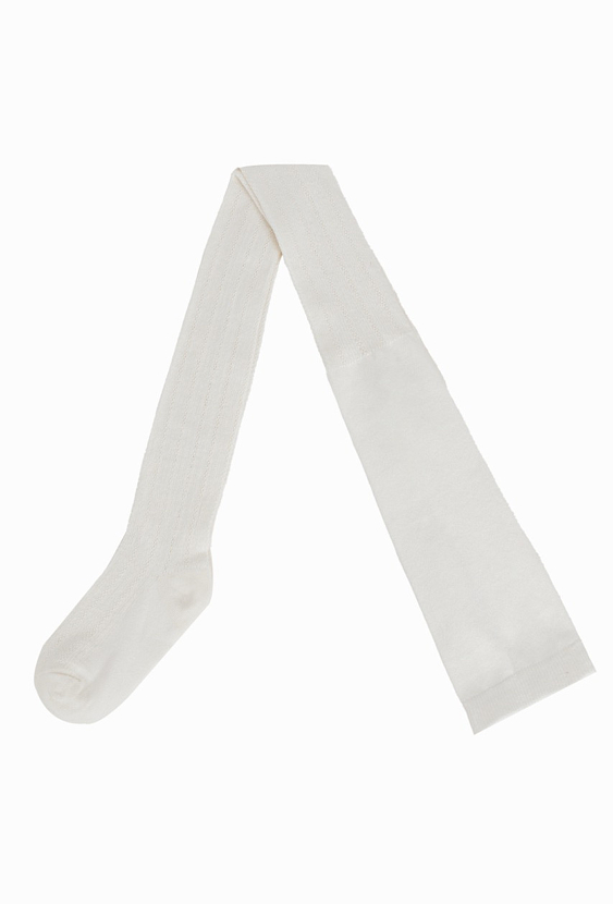 Rajstopy dziewczęce grube – białe, ze strukturą.