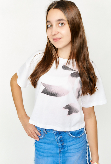 Crop top z graficznym nadrukiem