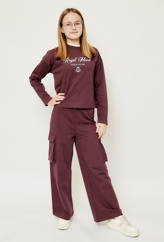 Spodnie cargo z szeroką nogawką