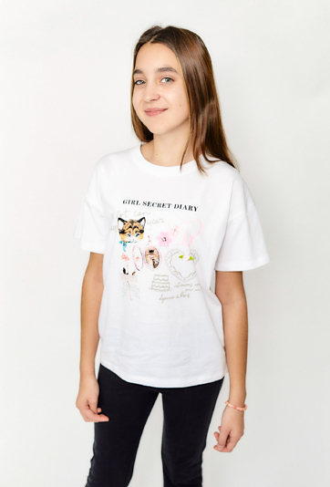 T-shirt dziewczęcy z nadrukiem