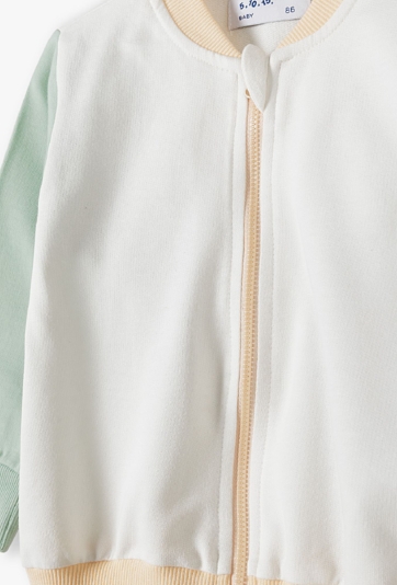 Dzianinowa bluza dresowa dla niemowlaka z kolorowymi rękawami