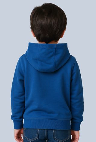 Bluza chłopięca z kapturem i nadrukiem kameleona – niebieska