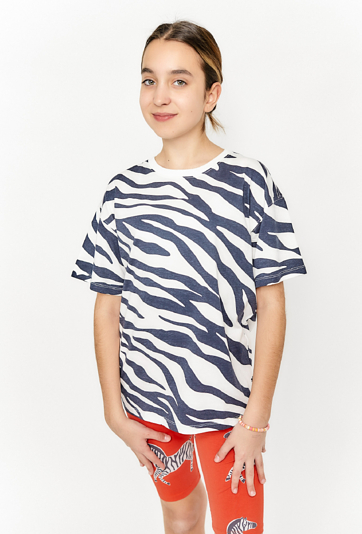 T-shirt dla dziewczynki w paski zebry