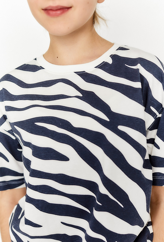 T-shirt dla dziewczynki w paski zebry