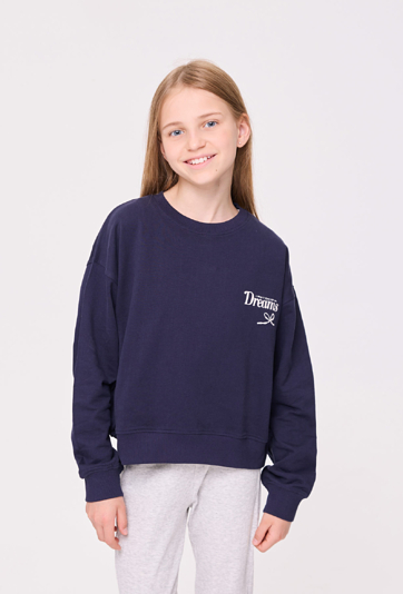 Bluza dziewczęca ze stójką i nadrukiem