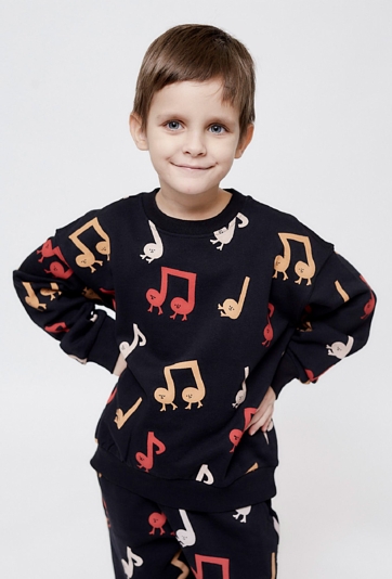 Bluza dresowa z nadrukiem nutek