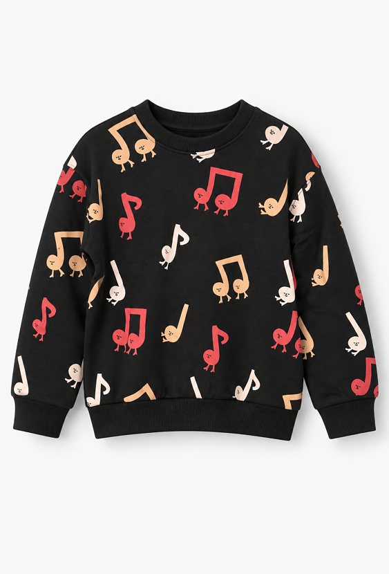 Bluza dresowa z nadrukiem nutek
