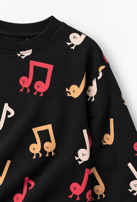 Bluza dresowa z nadrukiem nutek