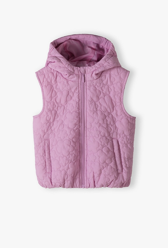 Różowy pikowany bezrękawnik dla dziewczynki - 5.10.15.