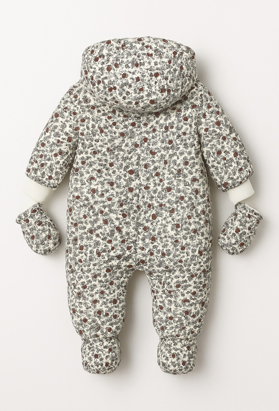 Zimowy kombinezon niemowlęcy dla dziewczynki z rękawiczkami