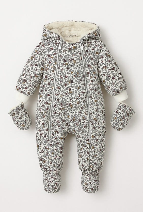 Zimowy kombinezon niemowlęcy dla dziewczynki z rękawiczkami