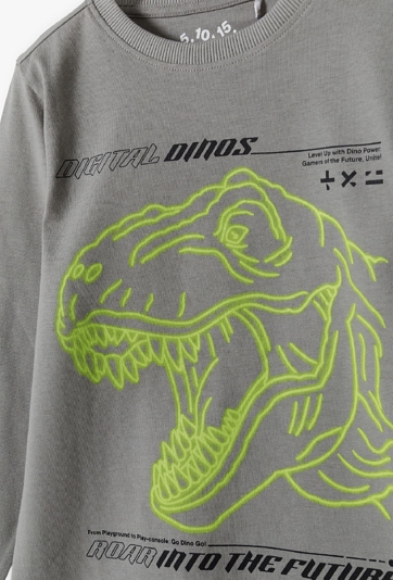 Szara bluzka z długim rękawem dla chłopca