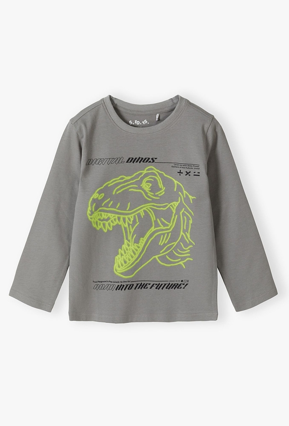 Szara bluzka z długim rękawem dla chłopca