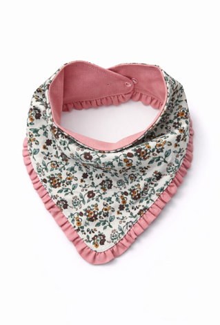 Dziewczęca chustka bawełniana z falbanką – kwiaty.