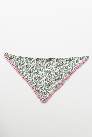 Dziewczęca chustka bawełniana z falbanką – kwiaty.