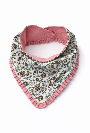 Dziewczęca chustka bawełniana z falbanką – kwiaty.