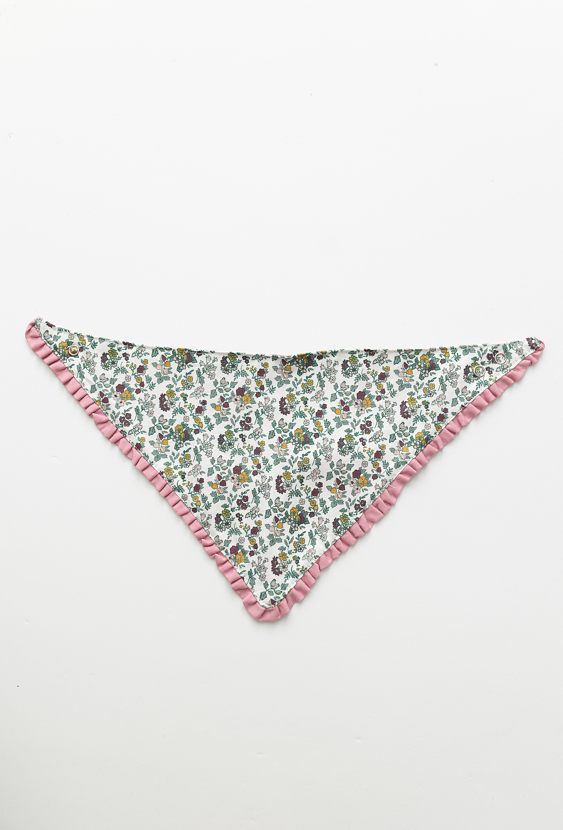 Dziewczęca chustka bawełniana z falbanką – kwiaty.