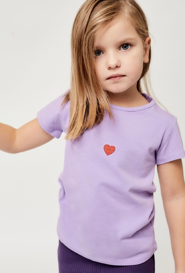 T-shirty dla dziewczynki - czerwony i fioletowy 2pak