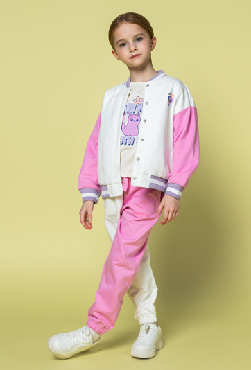 Dresowe spodnie dla dziewczynki - kolorowe nogawki - 5.10.15.