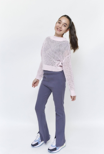 Dzianinowe spodnie flare dla dziewczynki