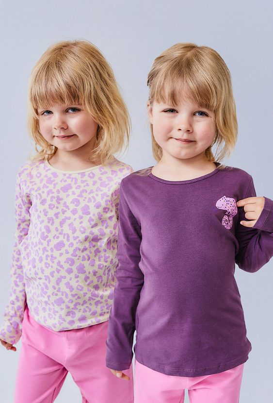Bluzki dziewczęce długi rękaw - 2-pak