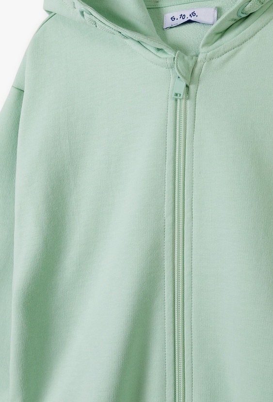 Bluza dresowa z kapturem - pastelowa zieleń - 5.10.15.