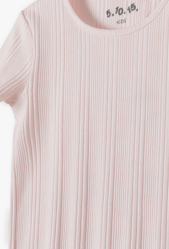 T-shirt prążkowany dla dziewczynki