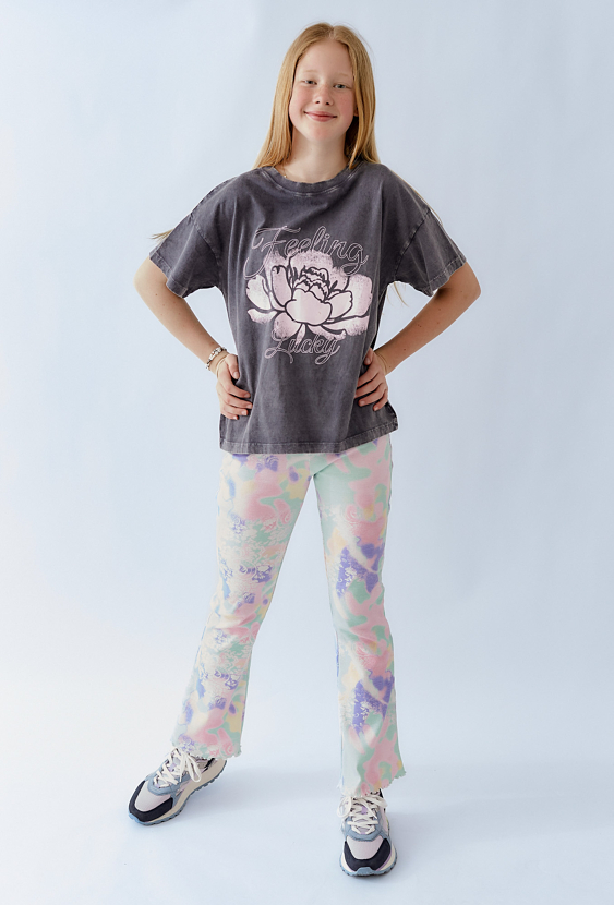 Kolorowe kegginsy dziewczęce - flare