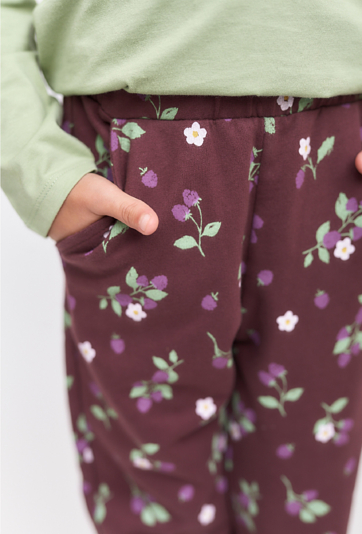 Spodnie dresowe dla dziewczynki - bordowe z nadrukiem - 5.10.15.