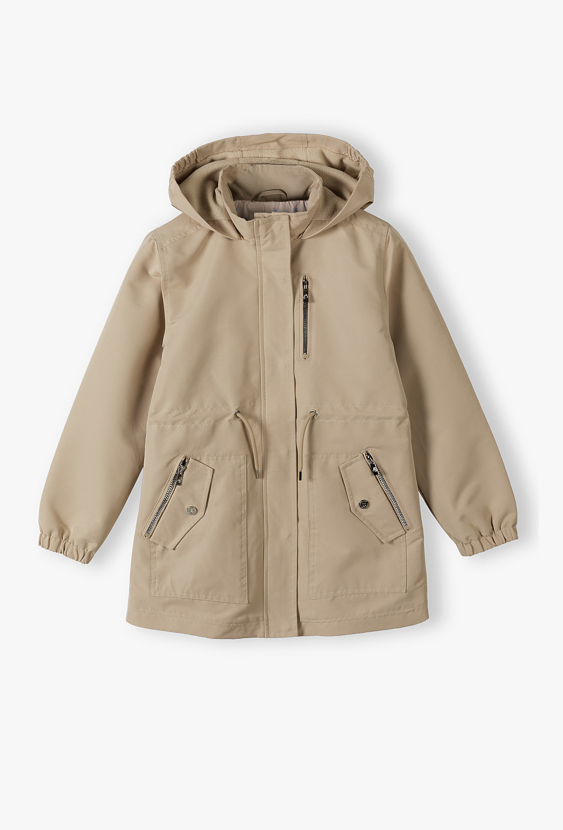 Kurtka parka dziewczęca z kapturem – przejściowa kurtka