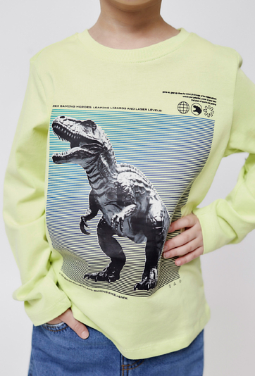 Bluzka chłopięca z długim rękawem Dinozaur 01H4712-0019