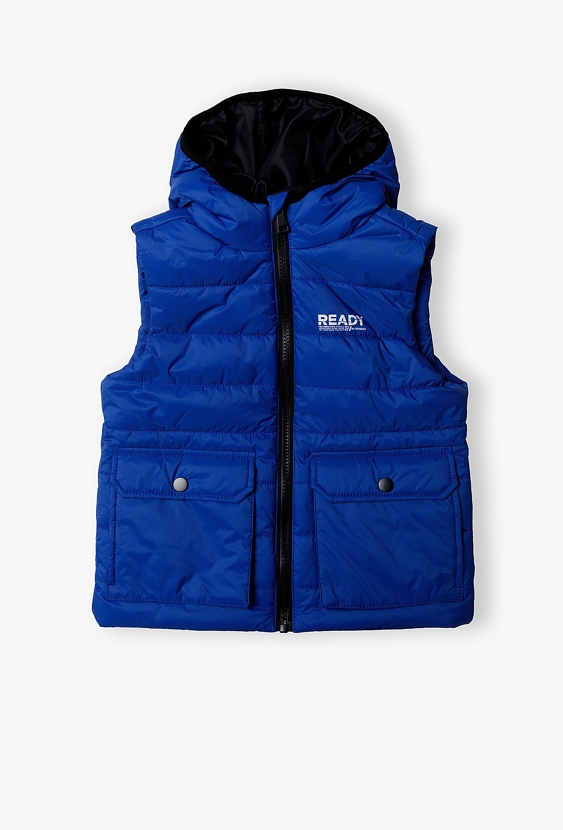 Pikowany bezrękawnik dla chłopca - niebieski - 5.10.15.