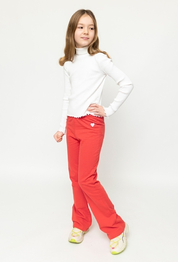 Dzianinowe spodnie o kroju flare