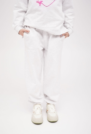 Spodnie dresowe dla dziewczynki szare - luźny krój