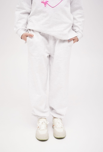 Spodnie dresowe dla dziewczynki szare - luźny krój