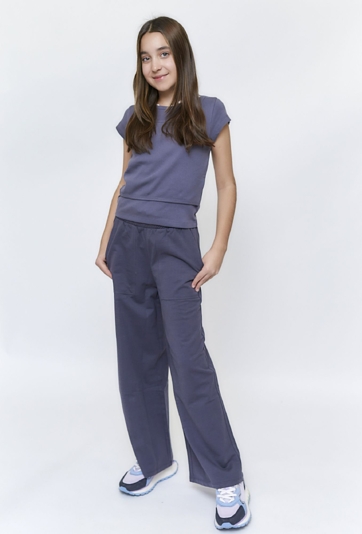 Spodnie dresowe wide leg dla dziewczynki