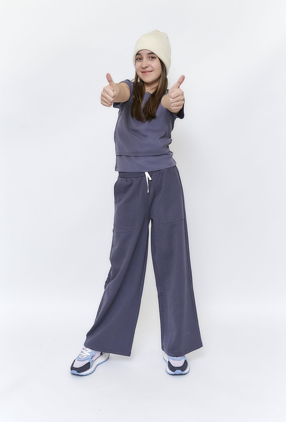 Spodnie dresowe wide leg dla dziewczynki