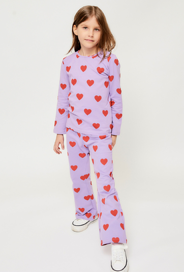 Spodnie w serca o kroju flare-  Limited Edition