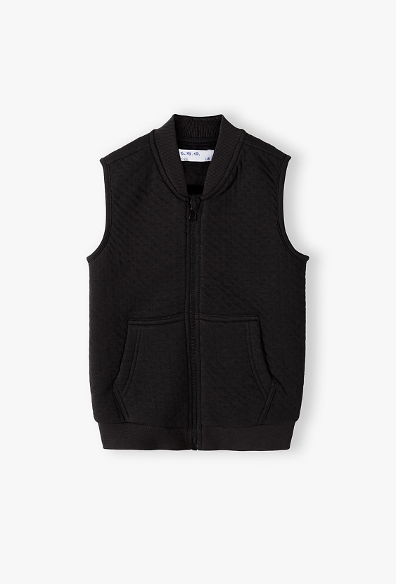 Czarny dzianinowy bezrękawnik dla chłopca - 5.10.15.