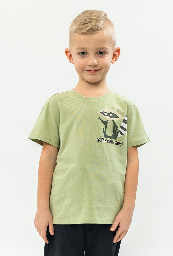 Zielona koszulka chłopięca z szopem  01I4718-6414