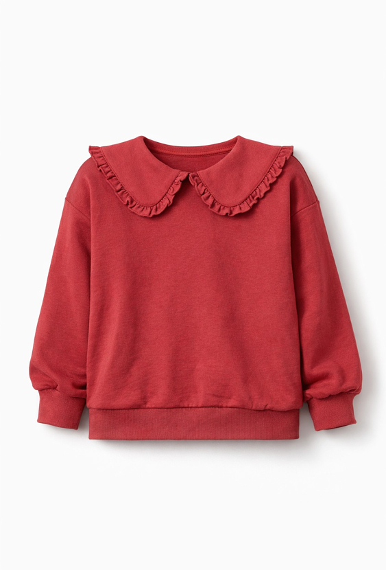 Bordowa bluza z kołnierzem