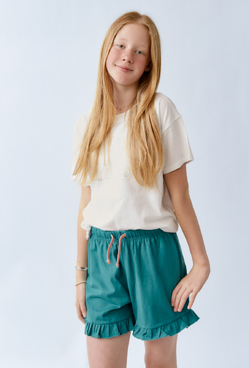 Dziewczęce szorty z falbanką